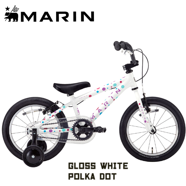 【新潟店 在庫】 MARIN DONKY Jr16 マリン ドンキー ジュニア GLOSS WHITE/POLKA DOT 自転車 キッズ 16インチ